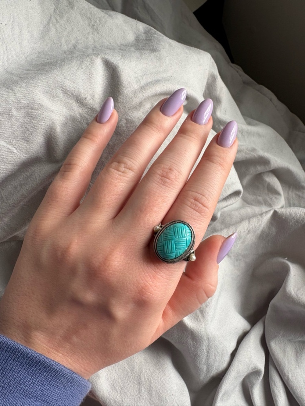 Turquoise Stone Oval Silver Ring